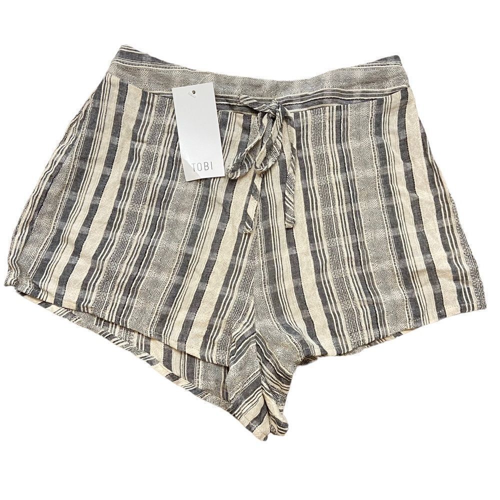 Brand New With Tags Toni Brand Striped Drawstring Waist Shorts Size Small‎